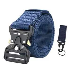 KingMoore Men's Tactical Webbing Belt Heavy Duty Nylon Adjustable Military Style Duty Belt