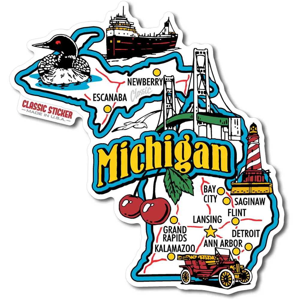 Michigan Jumbo State Sticker by Classic Magnets