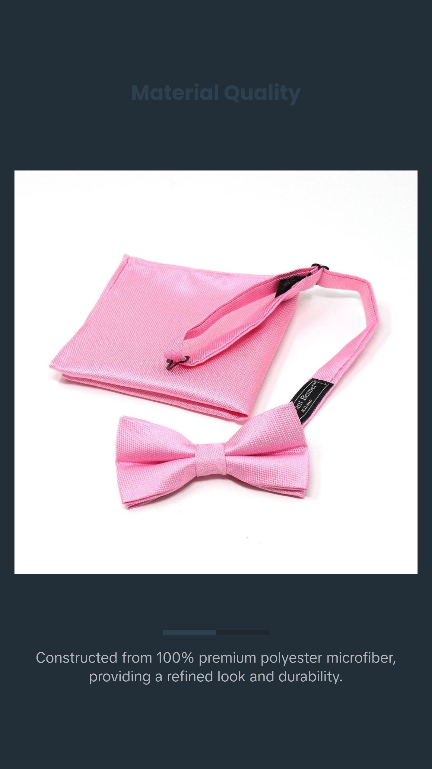 Laurant Bennet Poly Woven Banded Bow Tie & Hanky Set