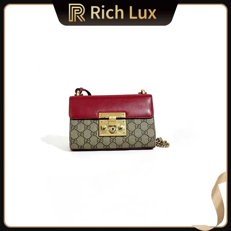 Pre-owned GUCCI Moonlight Treasure Box Padlock Shoulder Bag Vintage Designer Handbag