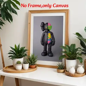 Pop Art Wall Arts Anatomy Posters, Kaws Figure Canvas Prints, Abstract Art Wall Decor, Unframed Canvas Art Print for Living Room Bedroom Office Gift
