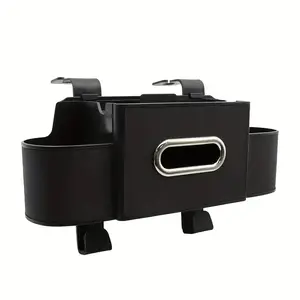 Car seat rear storage box - fashionable and practical, suitable for family adventures - cup holder, tissue box and hook - perfect for young people, road trips and travels