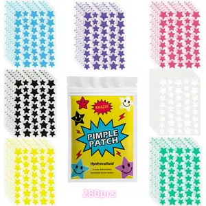 280pcs, Cute Star Shape Hydrocolloid Patches, 7 Colors Aesthetic Daily Facial Skin Protective Stickers, Waterproof Day & Night Wear Beauty Patches