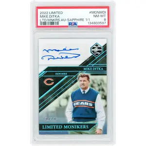 Mike Ditka Chicago Bears Autographed 2022 Panini Limited Platinum Limited Monikers #MON-MDI #1/1 PSA Authenticated 8 Card - Fanatics Authentic Certified