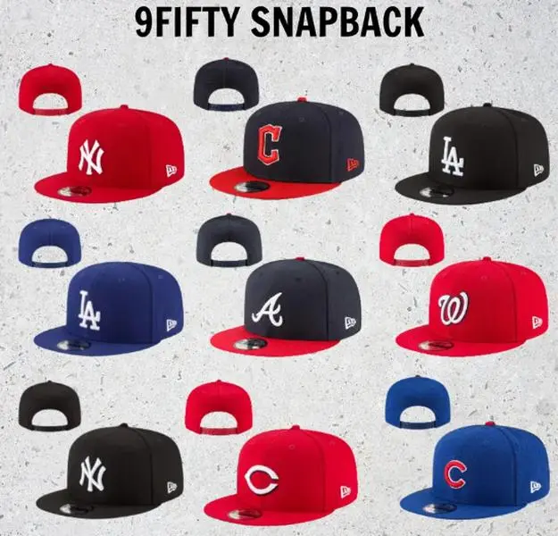 New Era MLB Flat Bill Snapback Hat Collection – LA Dodgers, NY Yankees, White Sox, Cardinals, Nationals, Pirates, Braves, Guardians – Adjustable Baseball Cap for Men & Women, Hip Hop Streetwear, Premium Team Logo, USA Trend