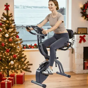 Naipo 3In1 Folding Exercise Bike Magnetic Upright Bike with Pulse Sensor Indoor Cycling Stationary Exercise Bike Perfect for Home Use