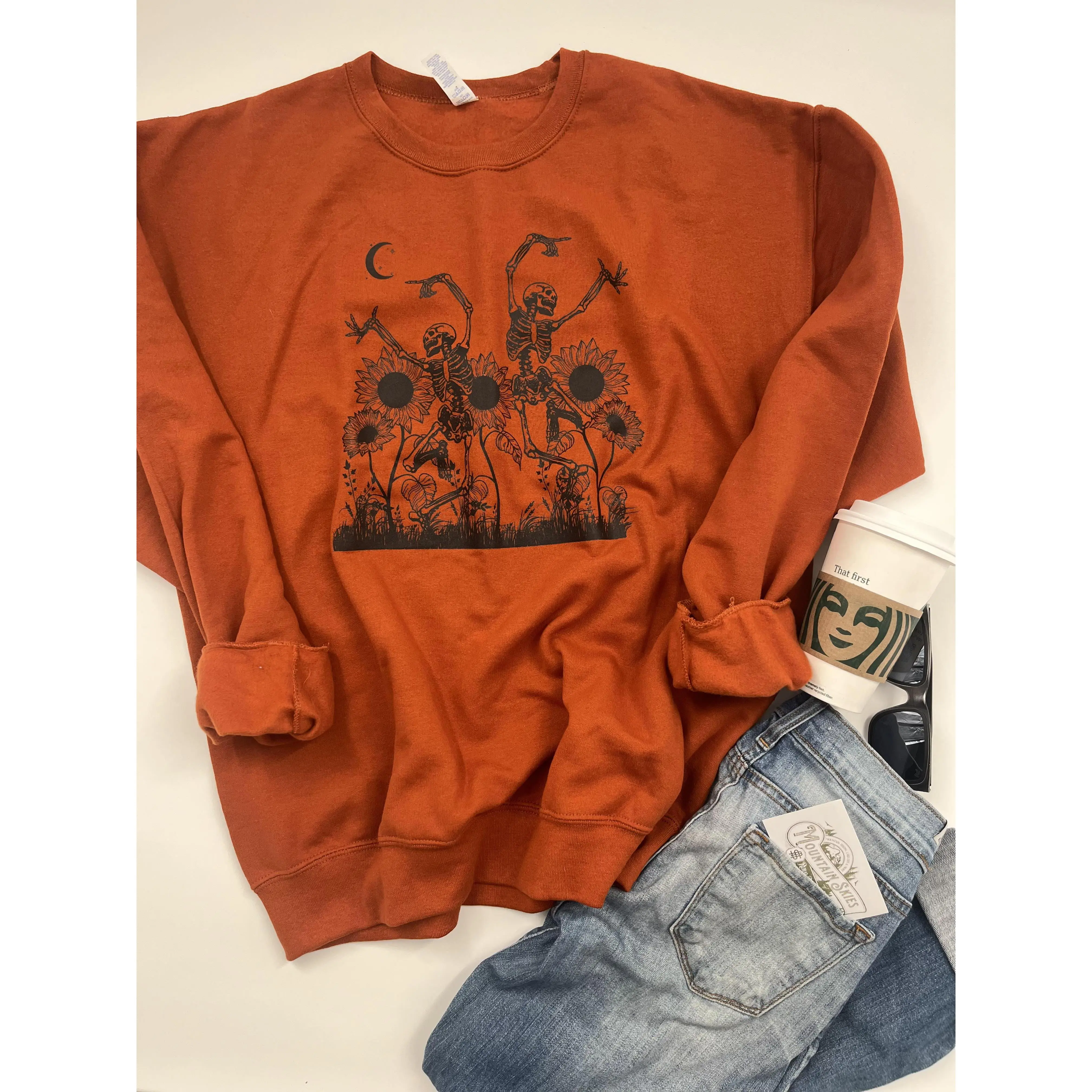 Sunflowers & Skeletons sweater