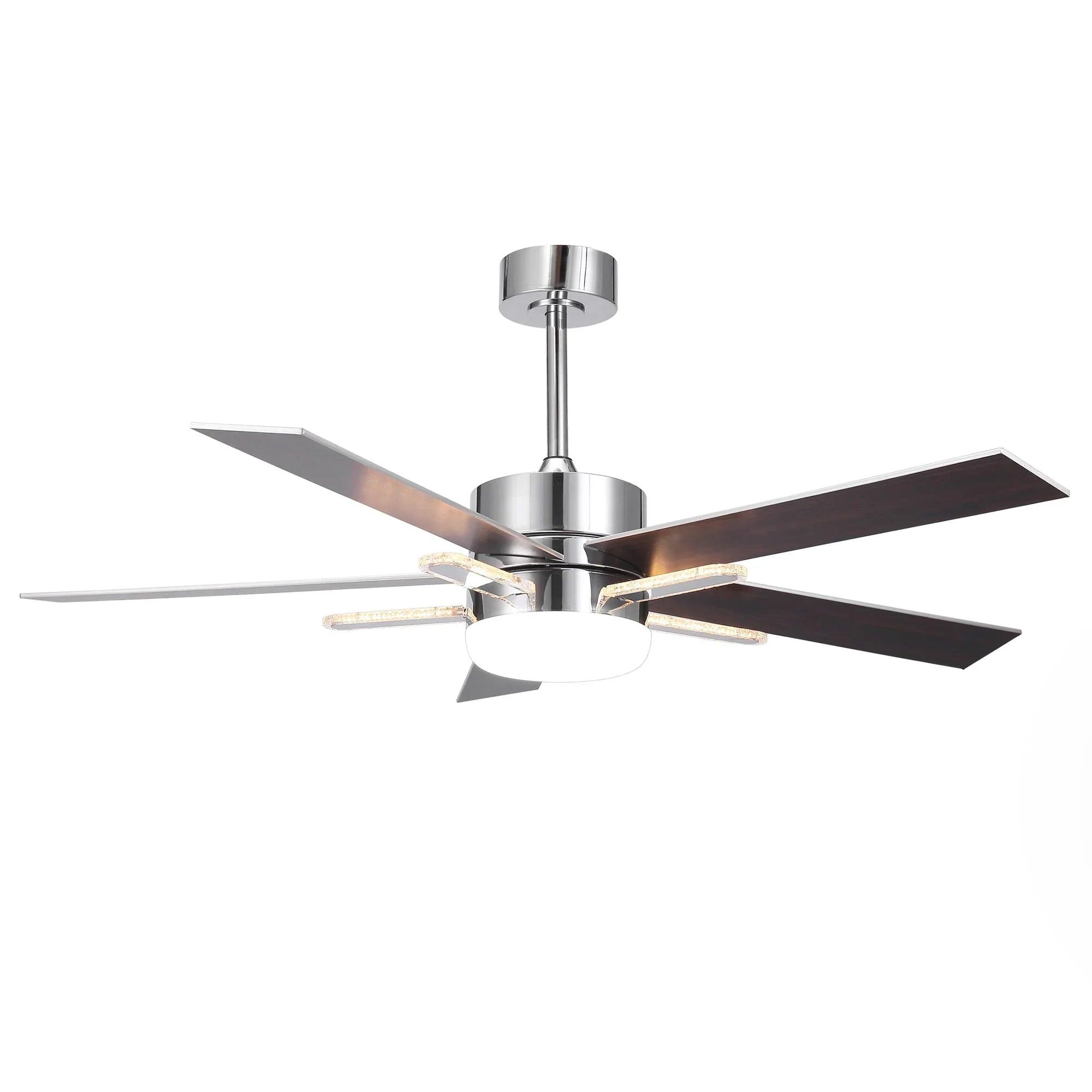 52" Modern Ceiling Fan Double-sided Blades with Main & Side LED Light Downrod Mount 52" Modern Ceiling Fan Double-sided Blades with Main & Side LED Light Downrod Mount