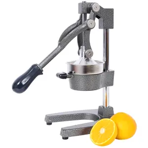 Cast Iron Citrus Juicer , Extra-Large Commercial Grade Manual Hand Press , Heavy Duty Countertop Squeezer for Fresh Orange Juice ,orange color