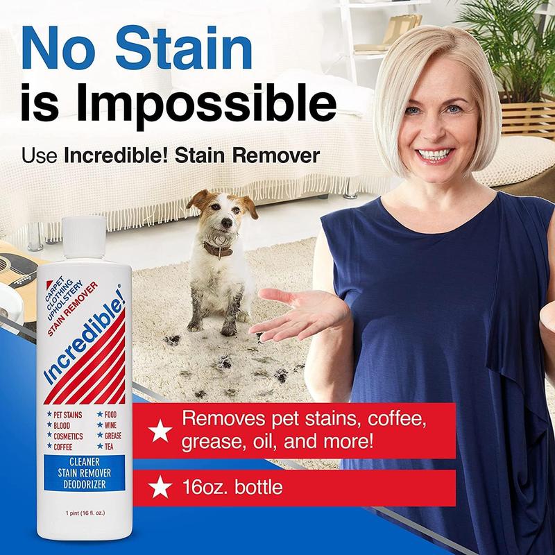 Stain Remover - Instant Spot Remover For New and Old Stains - Blood, Red Wine, Coffee, Urine, Cosmetics, Pet Stains and Odor Eliminator - Carpets, Mattress, Laundry, 16.oz (2 Pack)