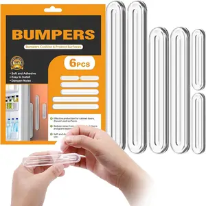 Wall Protector from Furniture 6 count Set, Wall Bumper Guards, Clear Furniture Bumpers, Fridge Door Stopper