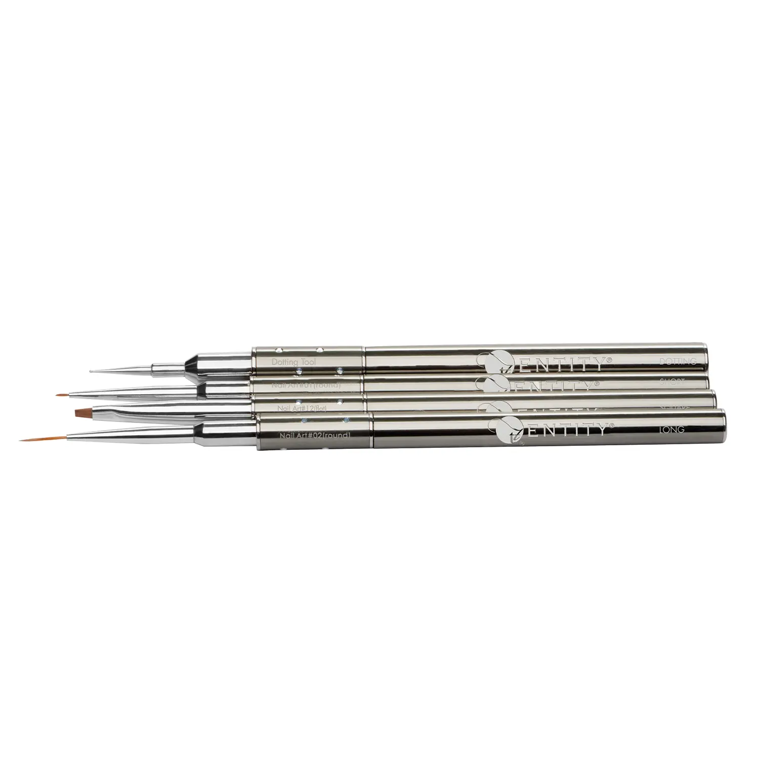 Entity 4pc Nail Art Brush Set – Detail, Dotting & French Tip Brushes