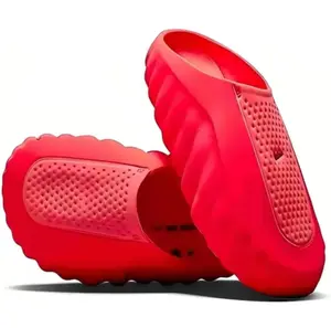 Women's Mule Slides - Breathable PerforatedUpper, Reflexology Massage Sole, ComfortableSlip-On Casual Shoes for Sports & Daily Wear(Solar Red)