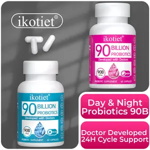 ikotiet 90 Billion Probiotics for Women, Day & Night Formula, 24H Cycle Feminine & Gut Health Support, Doctor Developed, 120 Capsules