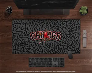 Chicago Desk Mat • XL Gaming Mouse Pad, Large Mousepad, Gaming Mat, Mousepad XXL, Elephant Print, Basketball Theme Decor, Desk Accessories