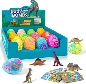 Bath Bombs for Kids with Surprise Toys Inside - 12 Pack Organic Dinosaur Bath Bombs Easter Eggs Gifts Body Care Fragrance