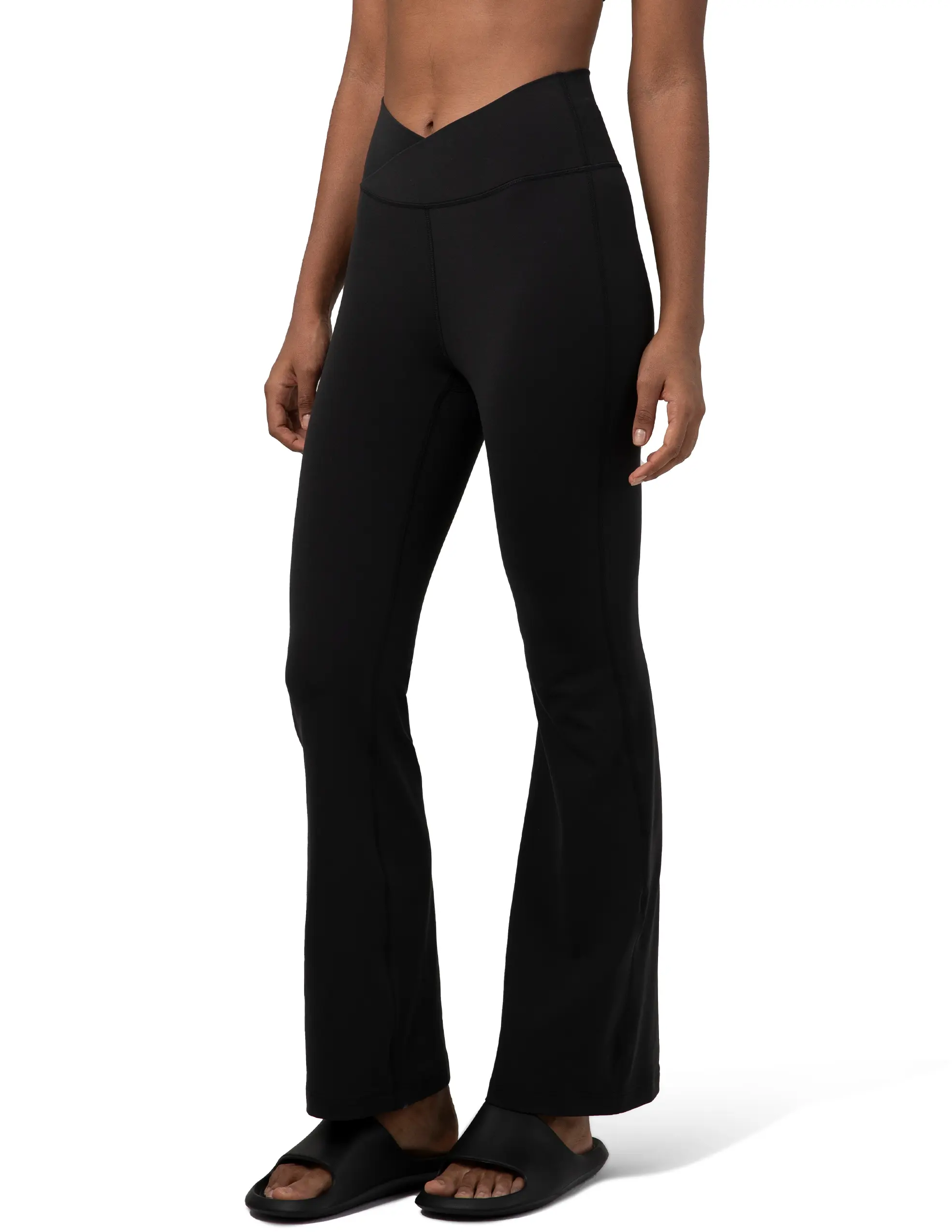 Colorfulkoala Women's Dreamlux Crossover Flare Leggings High Waisted Tummy Control Wide Leg Yoga Pants 29.5" / 31.5" Inseam