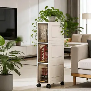 Modern large-capacity folding cabinet, multi-layer transparent storage cabinet, narrow gap cabinet, multi-layer folding for clothes and toys.