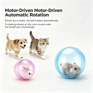 Smart Interactive Cat Toy Ball - Automatic Rolling Mouse, USB Rechargeable, Animal Shaped, Play-Stimulating Cat Accessory, Yoga PVC Inflatable Dog Toy Moving Dog Tennis Ball Toy motion-activated stimulation toy
