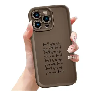 Trendy Minimalist Motivational Quote Design Phone Case for iPhone 17 16 15 14 Pro Max 13 12 11 XR XS Plus Air | Slim Shockproof Anti Scratch TPU Protective Cover | Burgundy Inspirational Aesthetic Phone Accessory