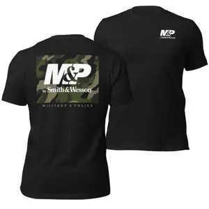 M&P by Smith & Wesson Military & Police Camo Logo T-Shirt, Tactical Firearms Graphic Tee, Unisex Shirt for Men & Women, Gift for Gun Owners, Gift for Law Enforcement, Gift for Military Supporters