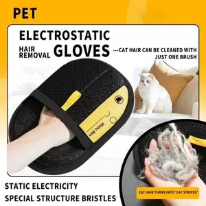 Hair Grooming Glove Electrostatic Pet Hair Removal Gloves Set Quick Wiping Reusable Washable for Sofa Clothing Pet Beds Effortless Cats Dogs Hair Remover for Busy Pet Owners Velvet Dematting Gloves for Pets