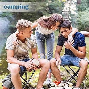 Ultra-compact folding stool - lightweight and durable, perfect for travel, camping, fishing and outdoor adventures - quick folding design for easy portability