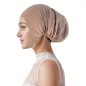 Stretchy Women's Hijab Undercap - Solid Color, Elastic Inner Scarf Cap for All Seasons, Lightweight & Comfortable
