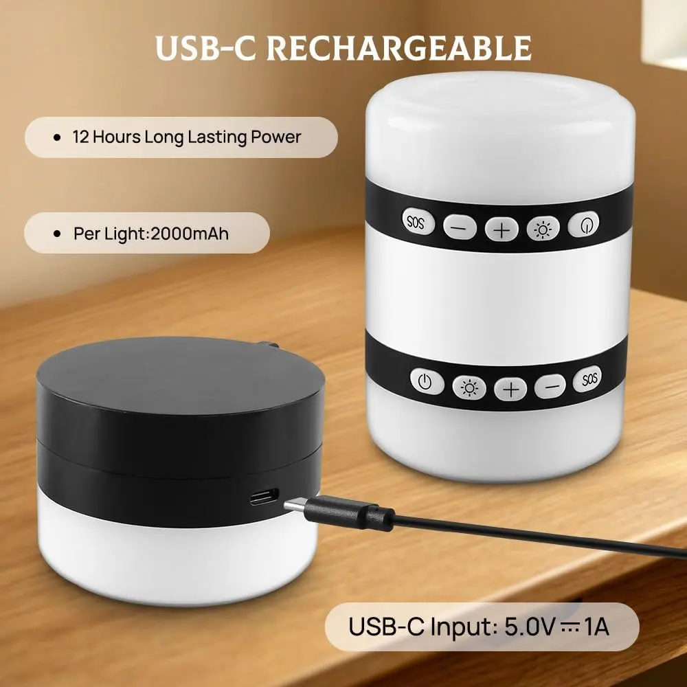 Dual-Function Camping Light and Night Light, Ultra-Bright LED Camping Light, Detachable, 5 Lighting Modes, Adjustable, Waterproof, Long Battery Life, Ideal for Power Outages and Outdoor Activities