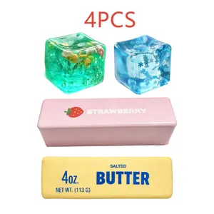 4-Piece Set Mystery Squishy Box, Blind Box Malt Sugar Stress Relief Fidget Toys, Sensory Bundle, Creative Slow-Return Squishy, Party Gift, 4 Different Styles