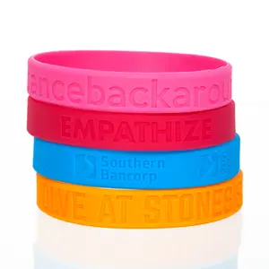 Custom 1/2" Debossed Silicone Wristbands Printed