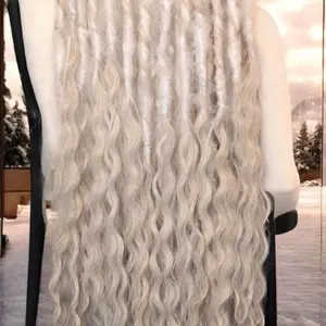 Snowed in Wavy Dreadlock Extensions - Long Wavy Hair with Snowflake Design, Ideal for Winter Wear