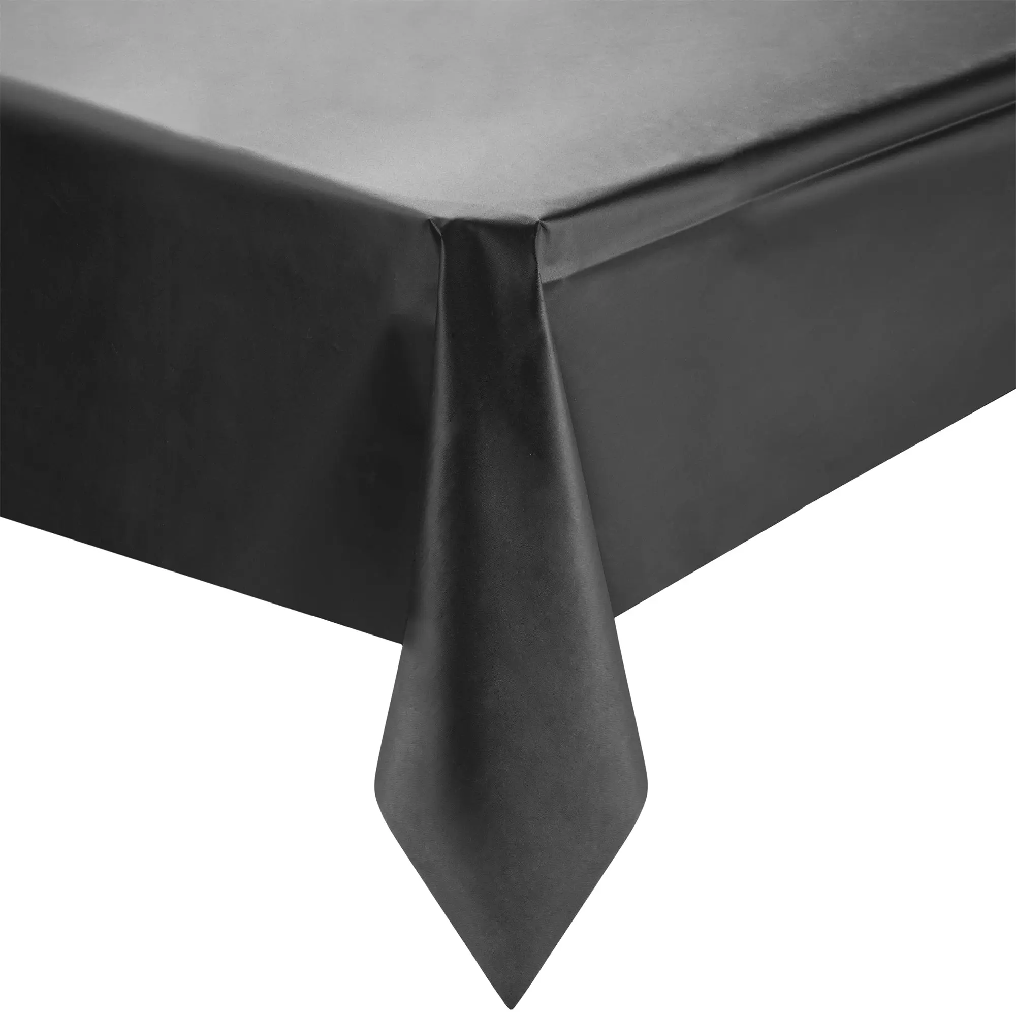 Black Rectangular Disposable Plastic Tablecloths (54" x 108")