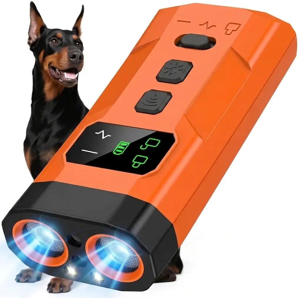 Upgraded Ultrasonic Dog Bark Deterrent Device, 50ft Range Anti-Barking Stopper & Portable Training Tool for Indoor Outdoor Use, Safe Bark Control for Own or Neighbor's Dogs