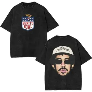2026 Clothing Vintage Washed Print T-Shirt, Funny Football Dumb Rabbit Anime Design Shirt, Benito Team Uniform, Coming for Benito Bowl - Best Intermission T-Shirt