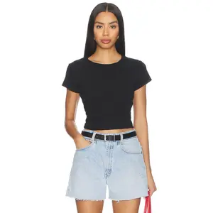 RAT BOI Pointelle Perfect Tee in Onyx