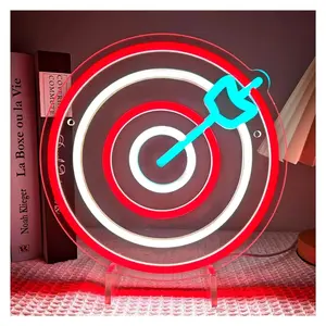 Sign Illuminated Dart Neon Sign For Bar Sport Club Bedroom Party Game Room Decor 24x24cm