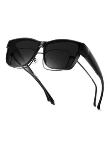 Kimorn Women's Oversized Polarized Square Frame Sunglasses - UV400 Protection, Prescription-Compatible, Ideal for Driving, Outdoor Use (Also Fits Overglasses for Men), Overglasses Men's Sunglasses