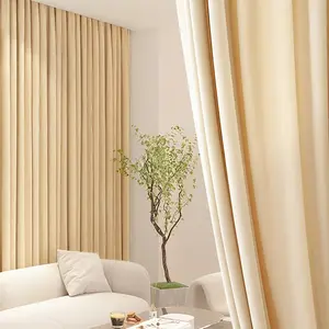 Thickened Light Blocking Velvet Curtains, Modern Luxury Cream Style, Multiple Colors Available, Italian Velvet Bedroom Drapes