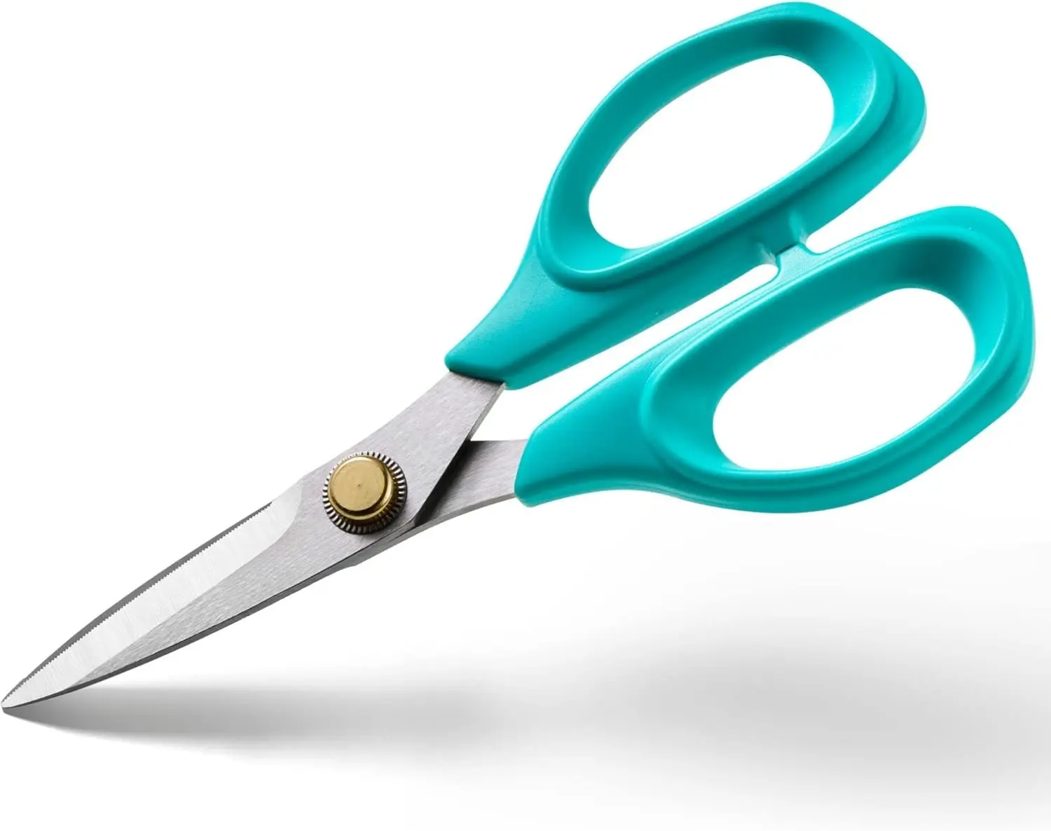 6 in Stainless Steel Serrated Edge Dressmaking Shears - Durable Professional Teal Shears for Cloth, Quilting, Embroidery - Comfortable Craft Tailor Tool, 6-Inch