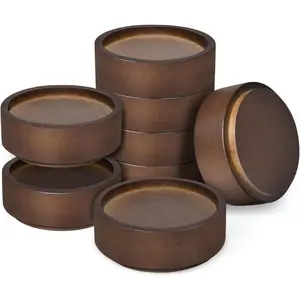 Heavy Duty Wood Bed Risers, 1 Inch Stackable up to 2/3/4 Inch High, 8 Pcs Round Furniture Risers for Couch Sofa Cabinet Ottoman End Table
