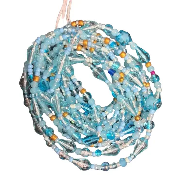 AAEssentials 50 Inches Patience Divine Glass Crystal Waist Beads in Multicolor Design for Stylish Look and Comfort