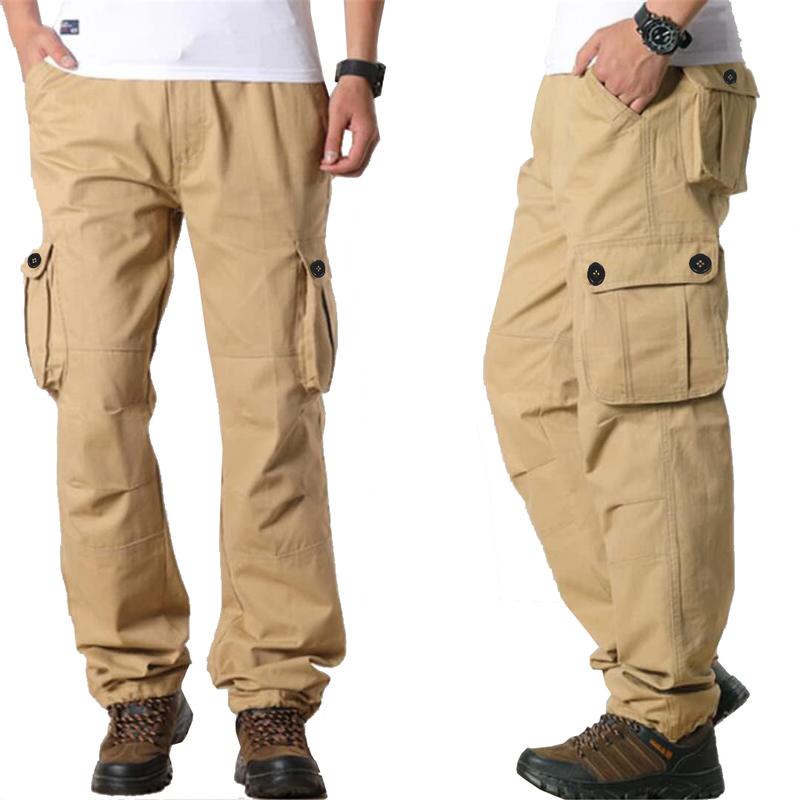 Men's Tactical Cargo Pants, 6 Pockets, Cotton Casual Trousers, Outdoor Work Pants, Plus Size Men's Clothing, Camouflage Hiking Pants