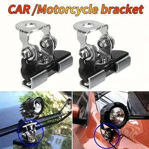 2-Pack Off-Road Car Hood Mount Bracket, LED Spotlights, No Drilling Universal Installation, Adjustable LED Light Base, Durable Iron, Easy Install