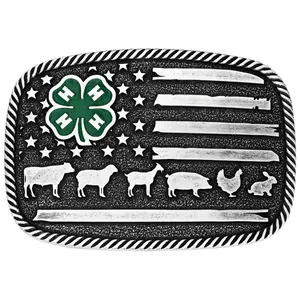 A1049S Montana Silversmiths 4-H Livestock Attitude Belt Buckle