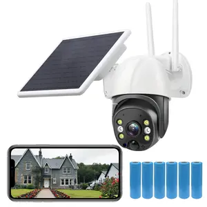 Wireless Solar Security Camera Outdoor, 3MP 2K PTZ Dome Camera with Motion Detection, Cloud/SD Storage, 2-Way Audio, IP67 Waterproof for Home Security, Farm & Yard Surveillance