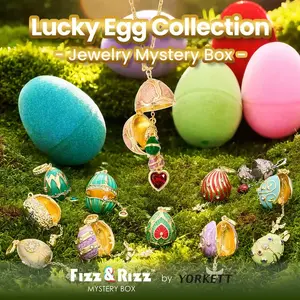 [Flash Sale]Fizz and Rizz by Yorkett,Easter Egg Pendant Locket Necklace with Chain, Easter Jewelry, Basket Stuffers Fillers, Gifts for Girls, Kids, Toddlers, Teens, Women, Wife, Daughter, Boys & Girls, Easter Hunt Party Favors,Bunny Jewelry