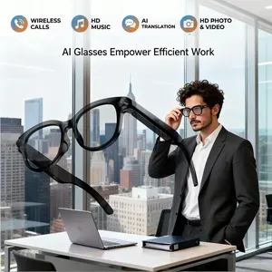 Smart AI Glasses with 2 MP Camera Anti-Shake, Hands-free Video Recording Smart Glasses Real Time Translation, Voice Assistant, Bluetooth Calling Easy-to-Use Wearable for Men Women