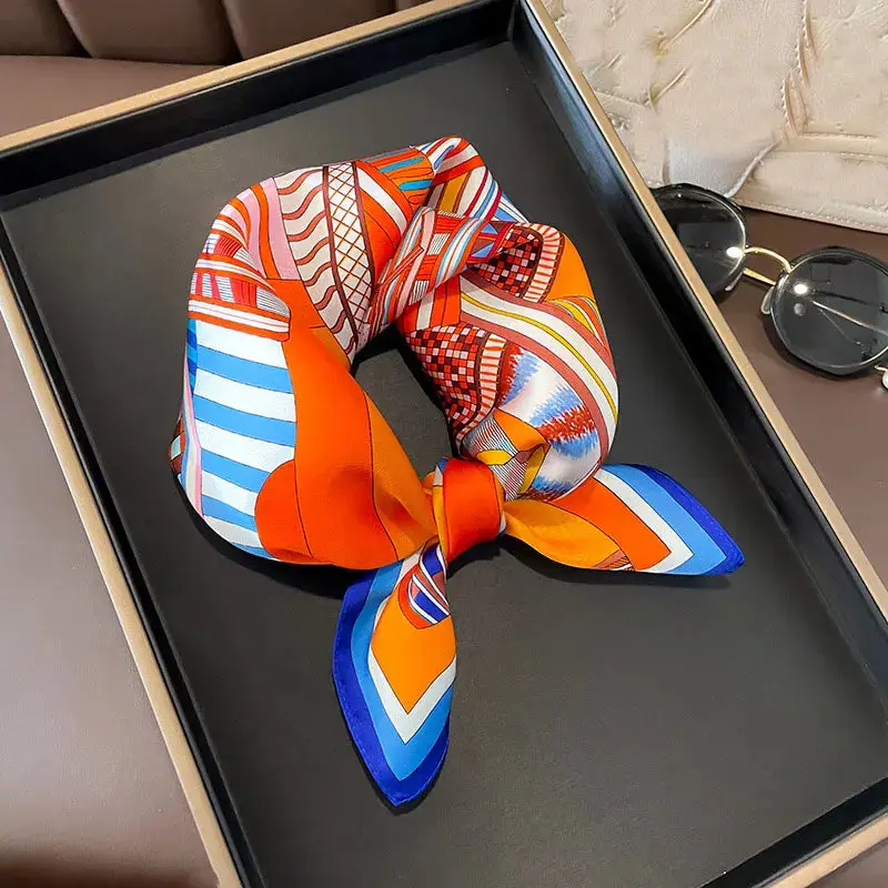 100% Nature Real Silk Square Scarf Women Luxury Brand Neckerchief Bandana Neck Ties