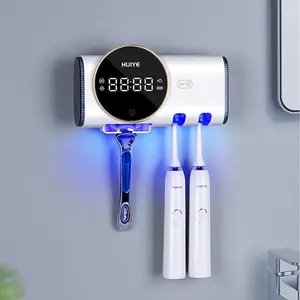 New Wall-Mounted Toothbrush & Shaver Sterilizer, Smart UV Detachable Brush Cleaner with LED Screen, Personal Care Appliance, UV Toothbrush Holder, Toothbrush Storage